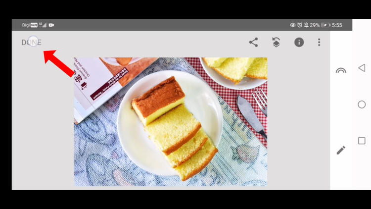 save image after editing, edit food photo