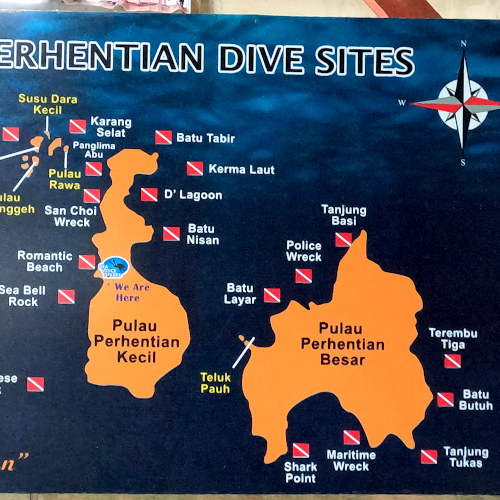 perhentian diving map