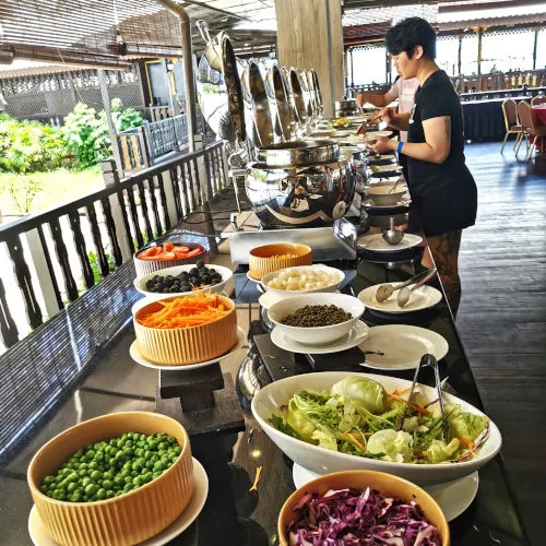 buffet line at the restaurant