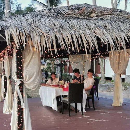 Dinner at the cabana