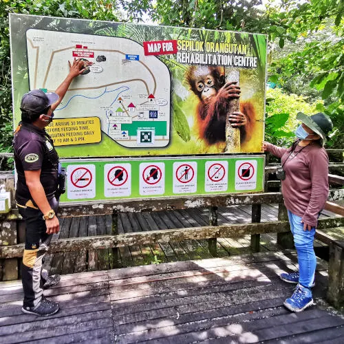 Sepilok Orangutan Rehabilitation Center signboard 2