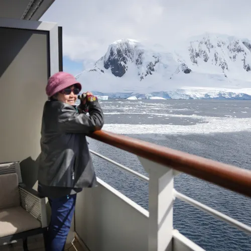 Luxury cruise to Antarctica, balcony