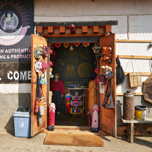 Souvenier shop at chimi lhakhang