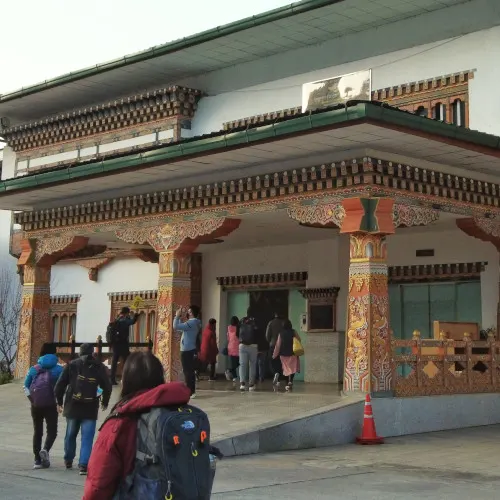 fly to Bhutan (17)-01 Paro Airport entrance to arrival hall