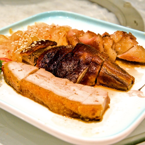 Roast pork, suckling pig, and roast goose, 