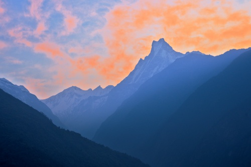 sunrise at Chomrong, Annapurna Base Camp Trek