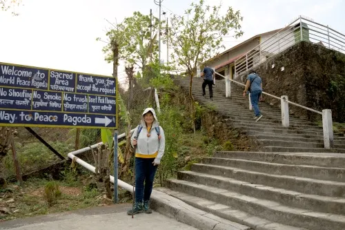 Step to reach the pagoda, places to visit in Pokhara