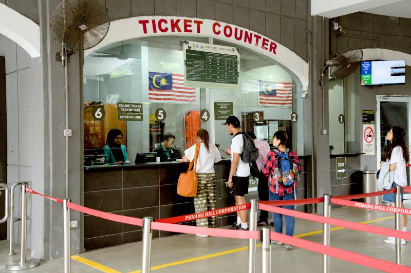 Tickets counter at the lower station of Penang Hill