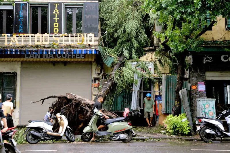 the chaotic scene after the Yagi typhoon