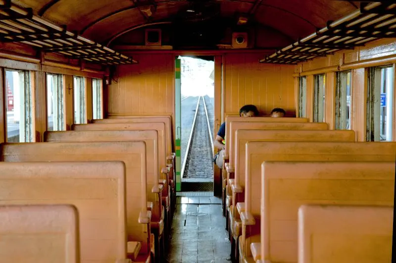 The old fashioned coach of the train on the way to Hat Yai, things to do in Hat Yai