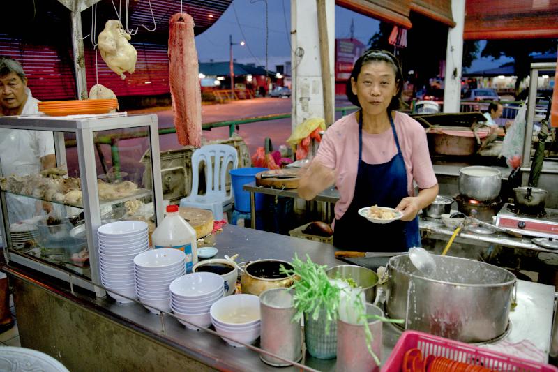 Rice congee stall (Kampar Market),Food in Kampar