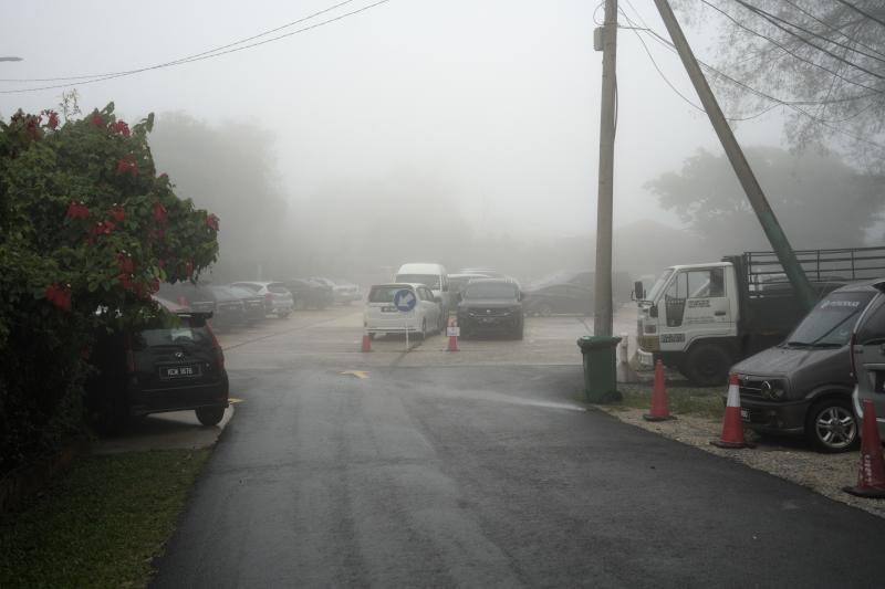 Jerai Hill Resort misty parking area