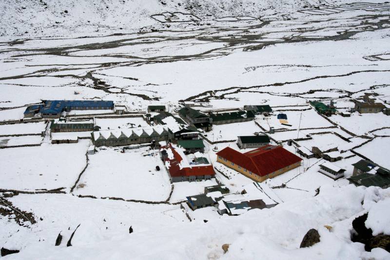 Pheriche view from the trek from Dingboche, Everest Base Ca,p trek