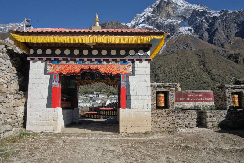 Entrance of Khunde Village, Everest Base Camp Trek Part 3