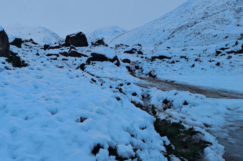 We experienced the worst weather in Dingboche.