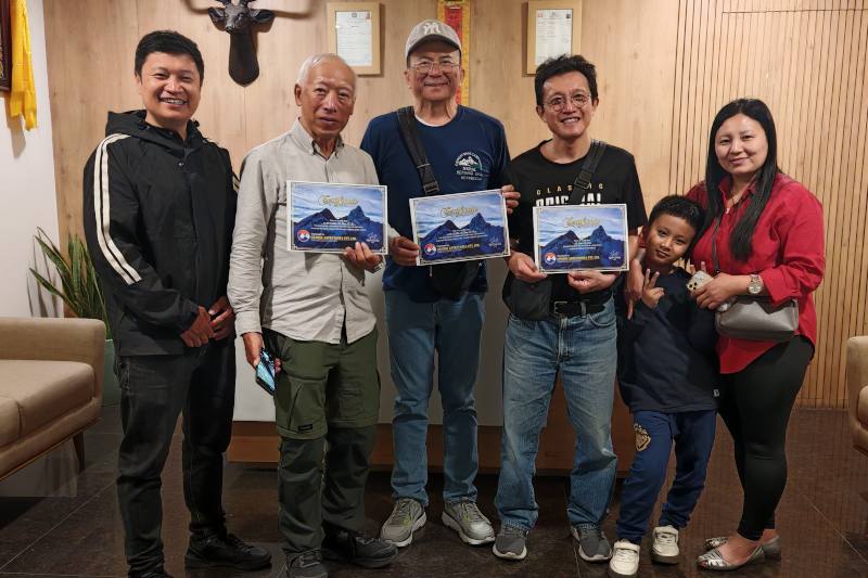 Received our EBC certificates from Vijay of Grand Adventure.