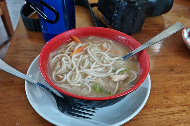 Chicken thukpa for breakfast.