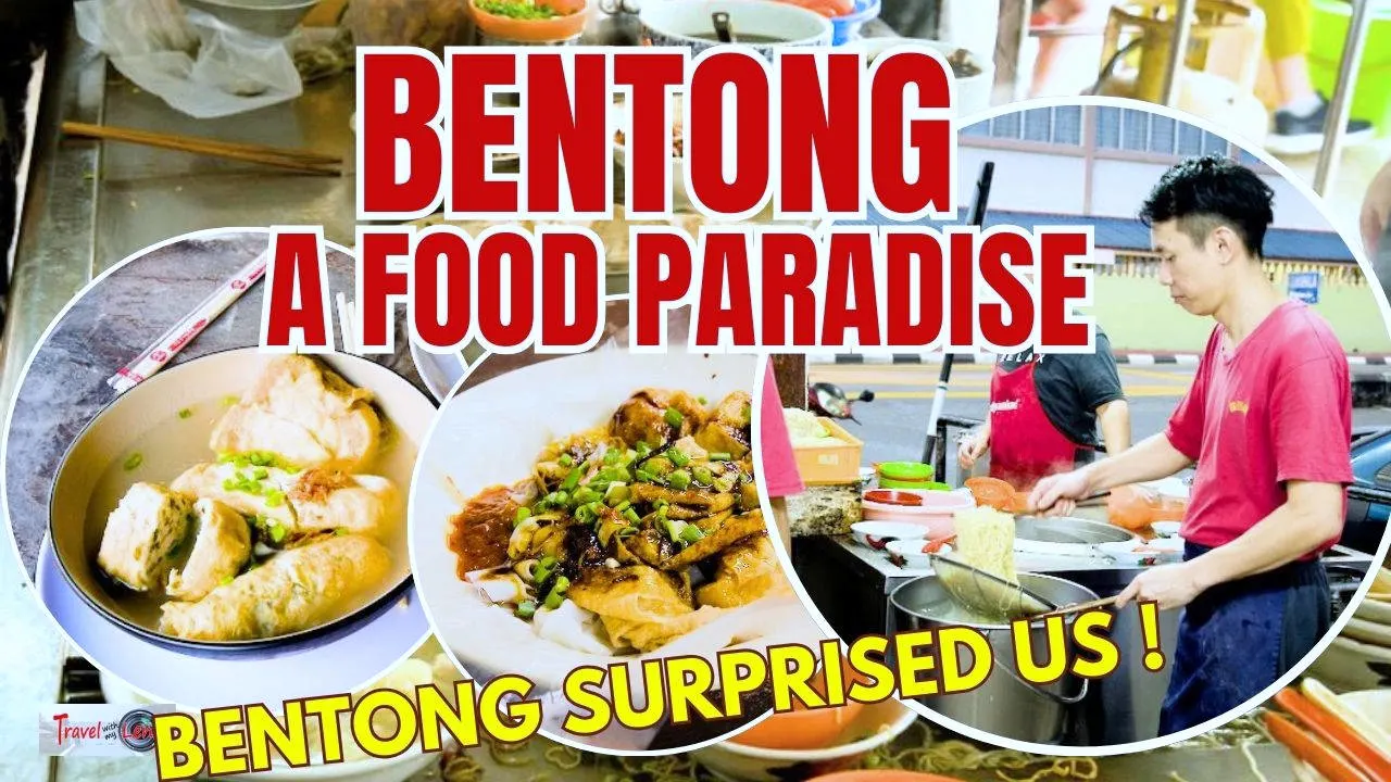 Bentong food trip featuring local hawker stalls, lemang, tofu puffs, and street food in Pahang, Malaysia