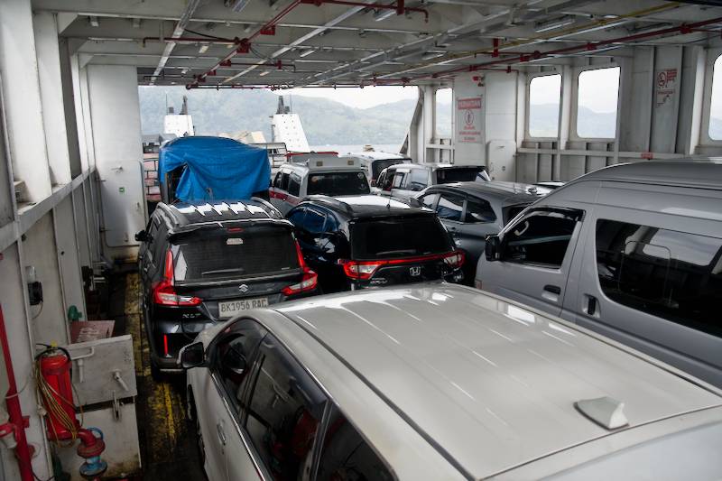  ferry ride remains a classic way to cross from mainland to Samosir Island