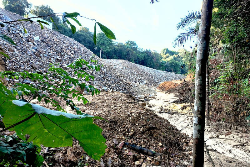 Blocked trails due to construction, Shah Alam Community Forest Hiking Guide