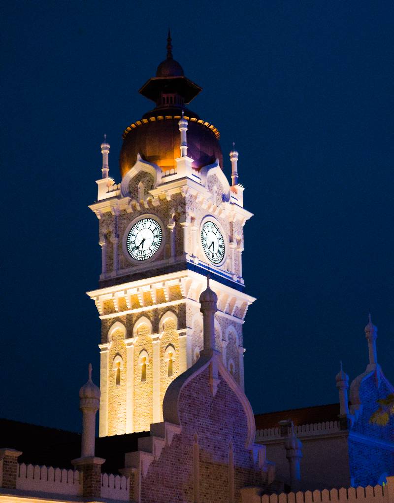 clock tower at night