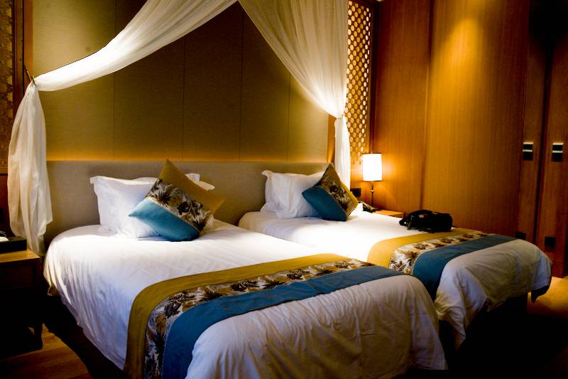 The interior of the room we stayed in at Huilongwan Hotel (廻龙湾酒店).
