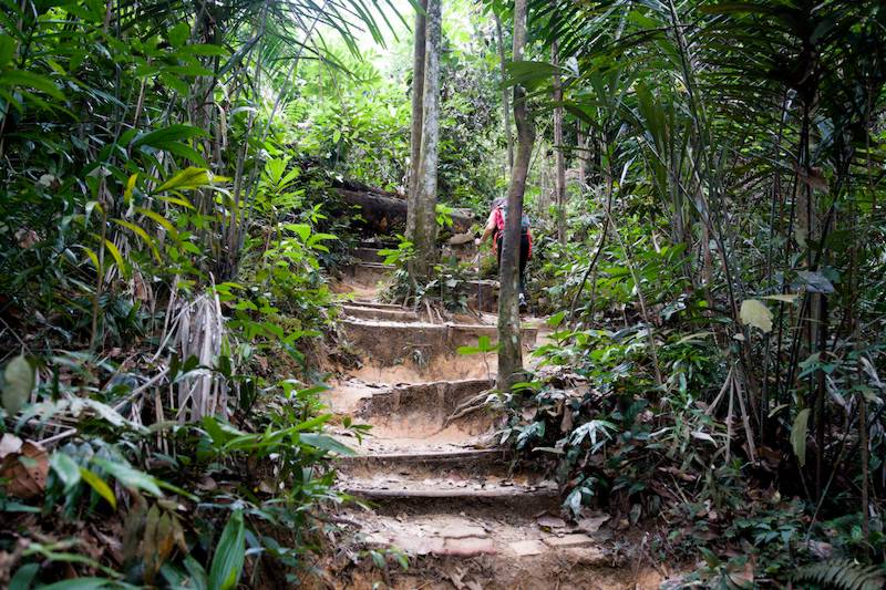 Steep uphill trail leading from the Gasing Hill entrance towards Kem T-Rock