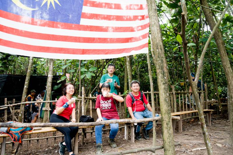 Kem T-Rock viewpoint at Gasing Hill with bamboo seating and a forest resting area