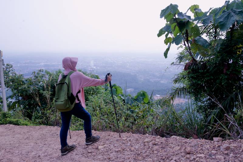 The view during halfway of hiking near Love Bridge of Bukit Taisho Bahau
