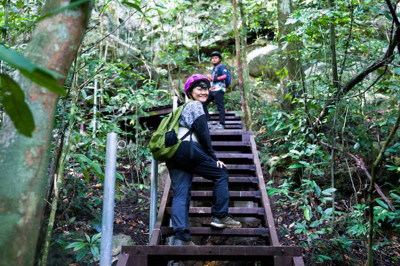 Gua Gelap: The Dark Cave at Dabong, Kelantan. Steps going to Gus Keris