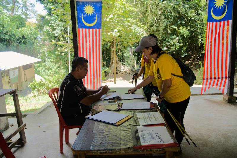 Sign out as the registration counter after returning to the trailhead