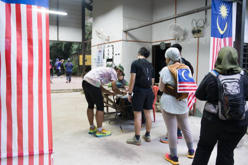 Registration counter at the trail head of Gunung Datuk